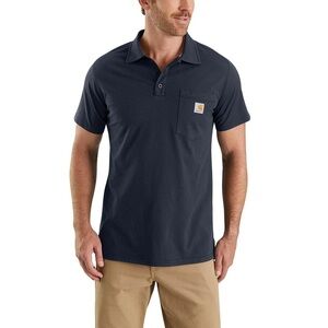 Carhartt - Men's Original Fit 3 Button Polo w/ Pocket - Size XL - Navy‎ Blue